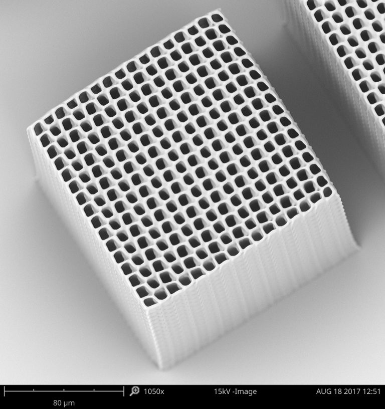 Scaffold structure produced by sterelithography